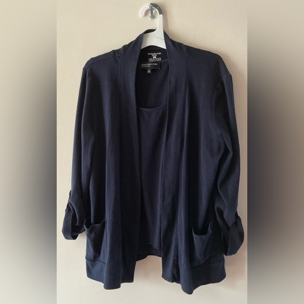 Jones New York Navy Blue Jacket And Shell Set